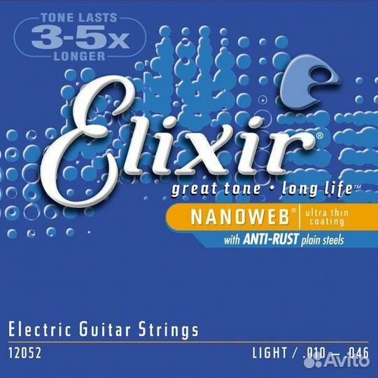 Струны для электрогитары Elixir 12052 NanoWeb