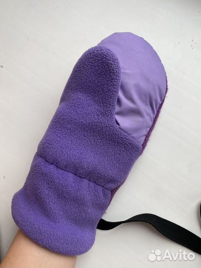 Шапка зимняя для девочки 5-6 лет варежки в подарок