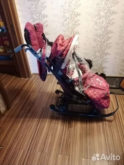 Санки-коляска Nika 7-4, вишня