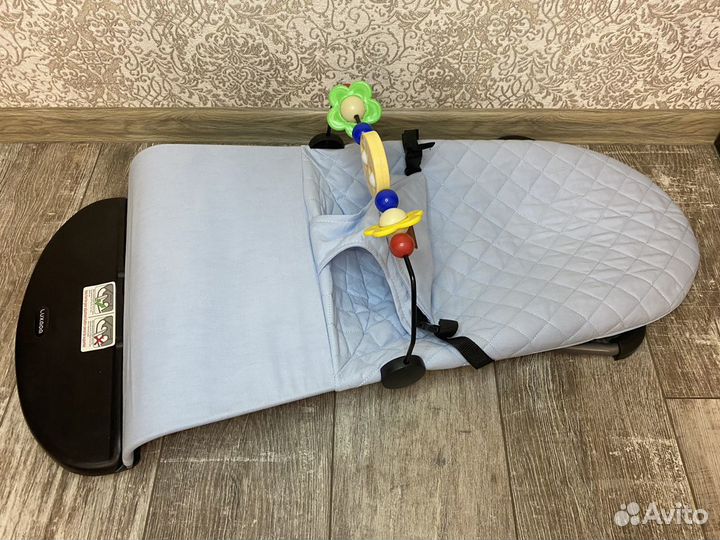 Новое кресло шезлонг голубое