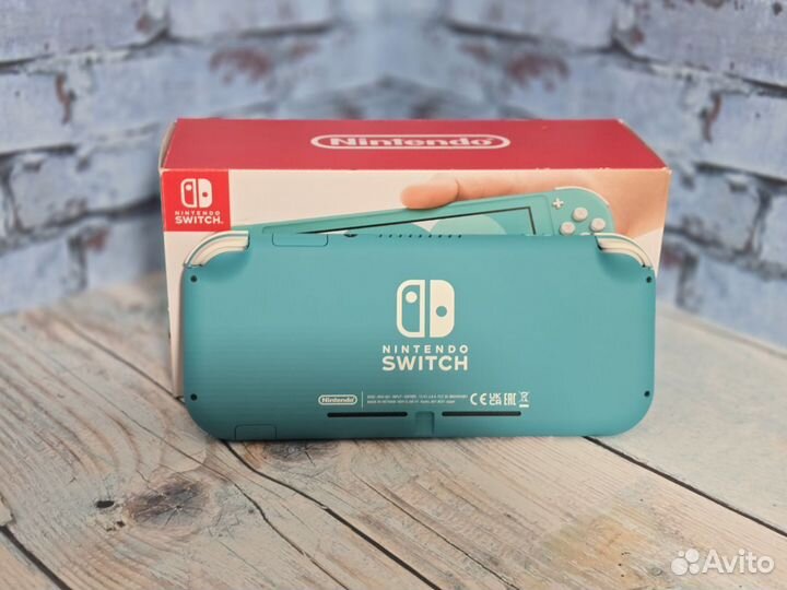 Nintendo switch lite берюзовый прошитый 32gb+64gb