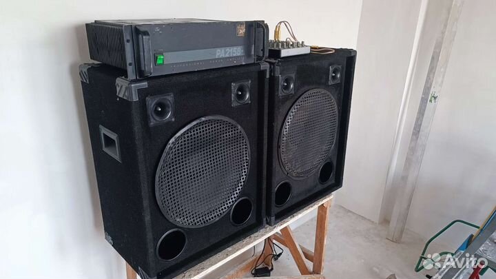 Колонки для свадьбы (комплект+ усилитель+микшер)