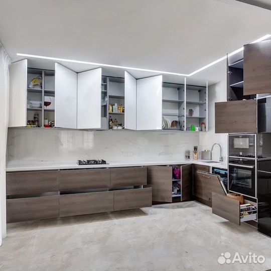 Кухня без ручек (цена за весь гарнитур) ксп:23102