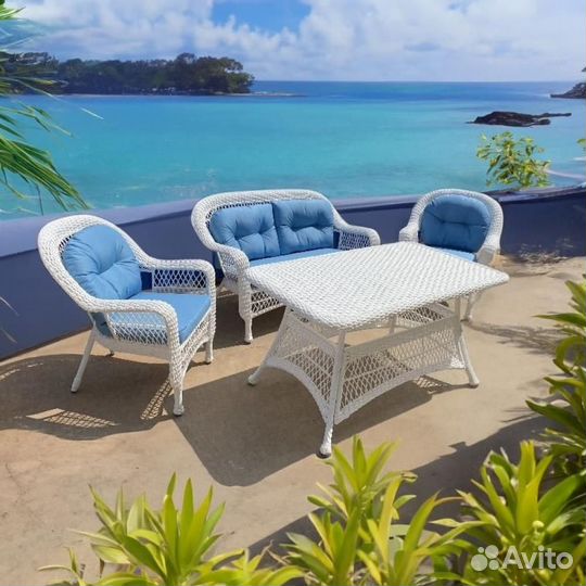 Комплект плетеной мебели T130-LV-520 White. Ротанг