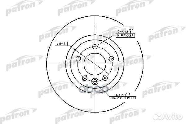 Диск тормозной x2* 7H0615301F PBD4309 patron