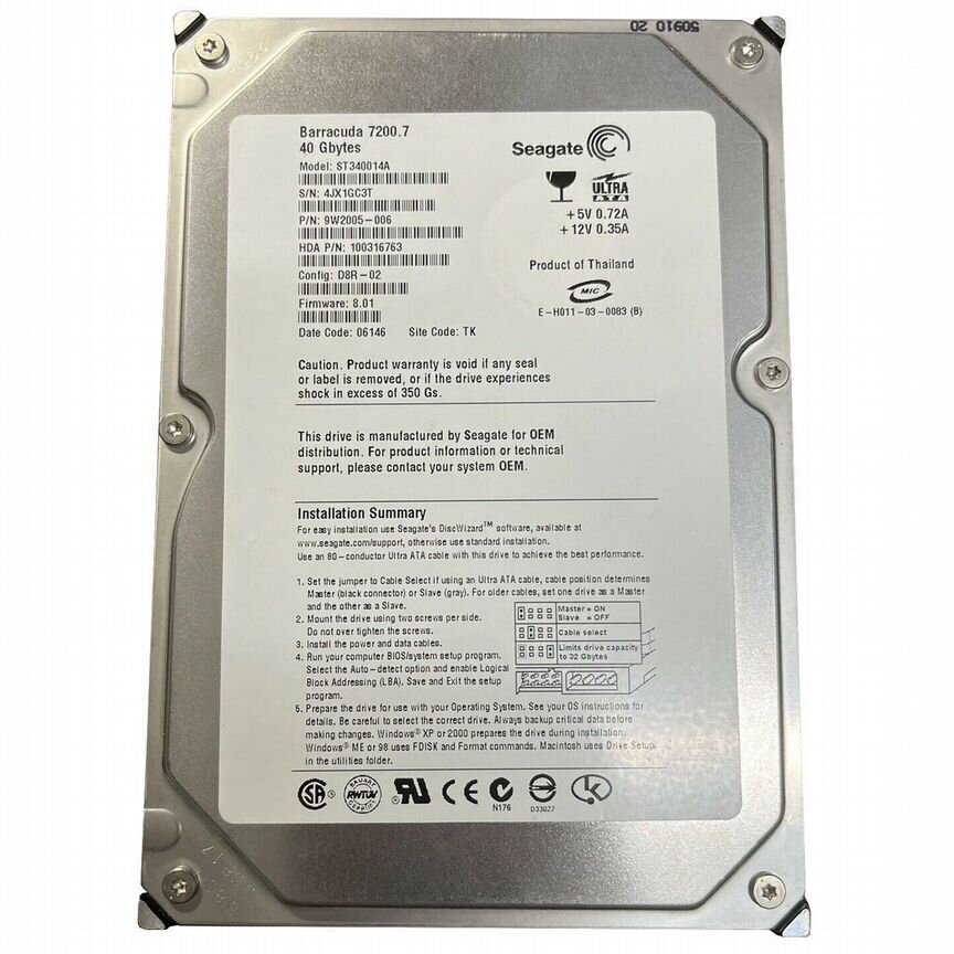 [ST340014A] Жесткий Диск Seagate 40gb Ide 3.5 St340014a