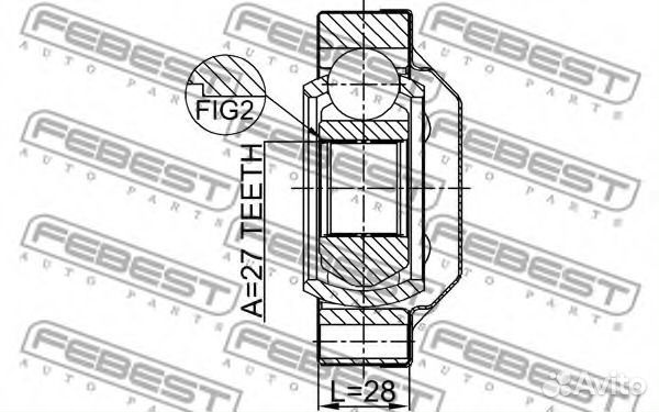 Febest 1611-001R ШРУС внутренний задний