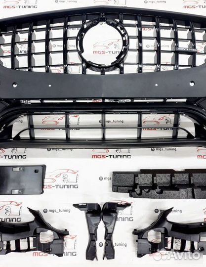 Бампер с решеткой C63 AMG C-Class W205 Рест Black