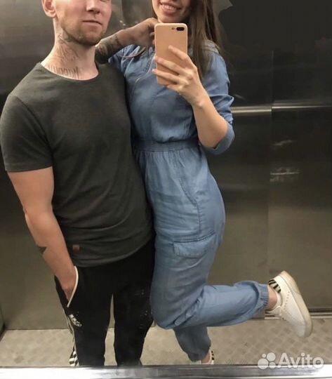 Джинсовый комбинезон женский 44