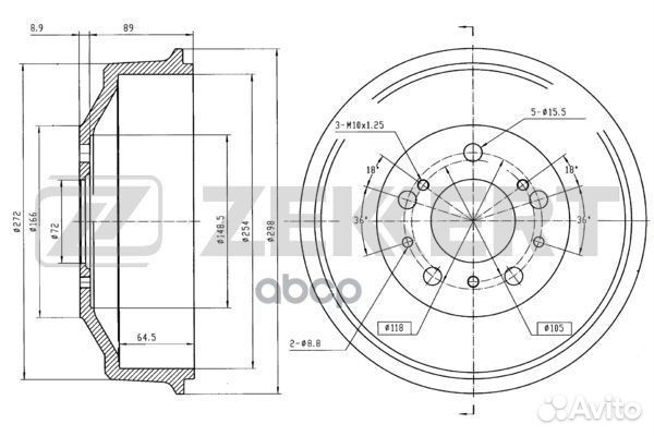 Барабан торм. зад. Citroen Jumper (230 244) 94