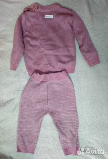 Вязаный костюм для девочки 80 86