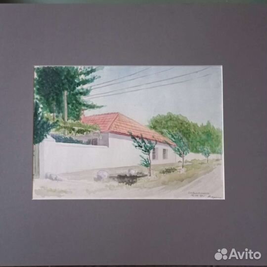 Картина акварель 60-е гг. СССР