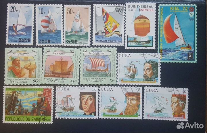 Почтовые марки парусники