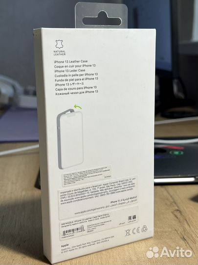 Чехол Leather Case 13 темная вишня оригинал