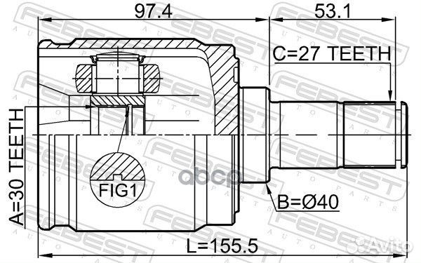 Шрус honda CR-V 12- внутр.лев. 0311crvatlh Febest