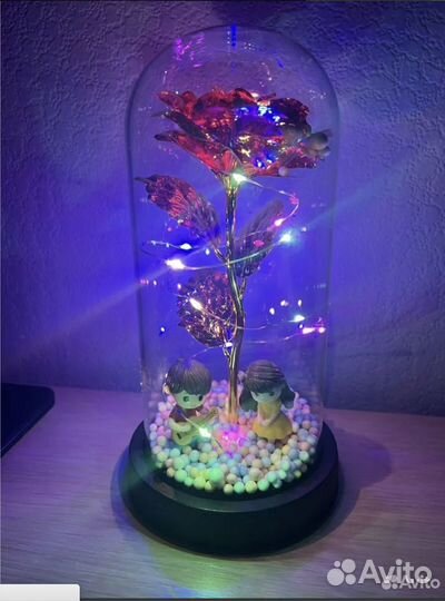 Роза в колбе с подсветкой 39шт