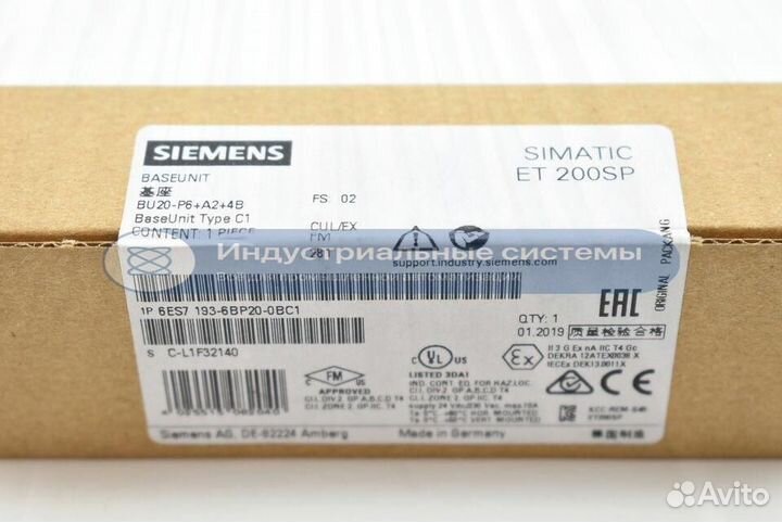 Модуль интерфейса Siemens 6ES7193-6BP20-0BC1