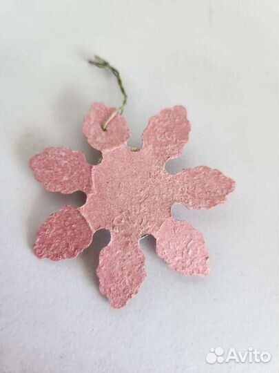 Елочная игрушка СССР снежинка Ангел, Лицо