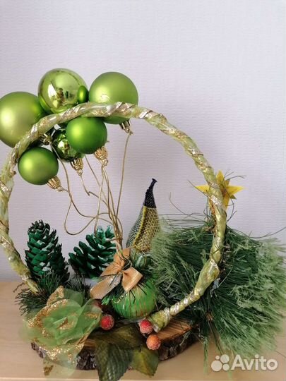 Новогодняя композиция поделка в сад и для дома