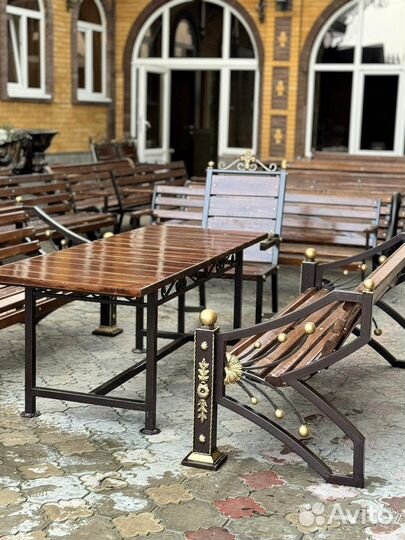 Скамейка и столы, комплект