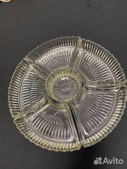 Салатник хрустальный ссср/менажница
