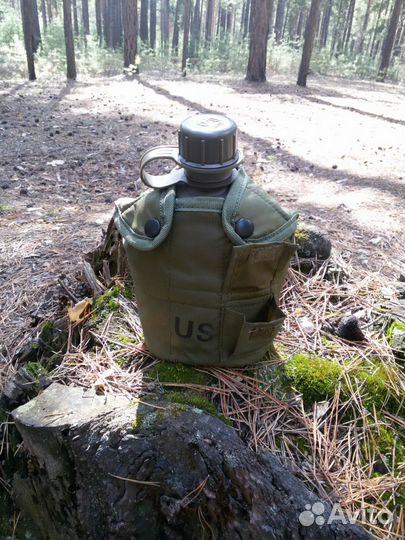 Фляга RUS. С кружкой. Разные цвета