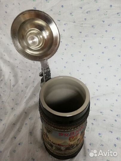 Пивная кружка с крышкой Чехия Прага