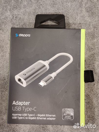Адаптер Deppa USB Type-C Gigabit Ethernet, графит