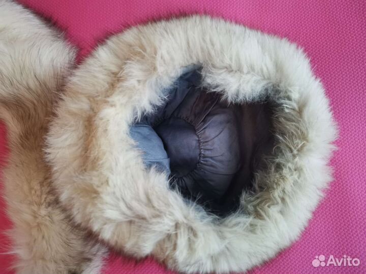Меховая шапка и воротник, песец