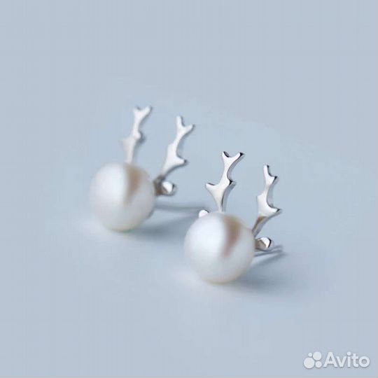 Серебряные серьги с жемчугом 