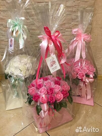 Букет из мыльных роз