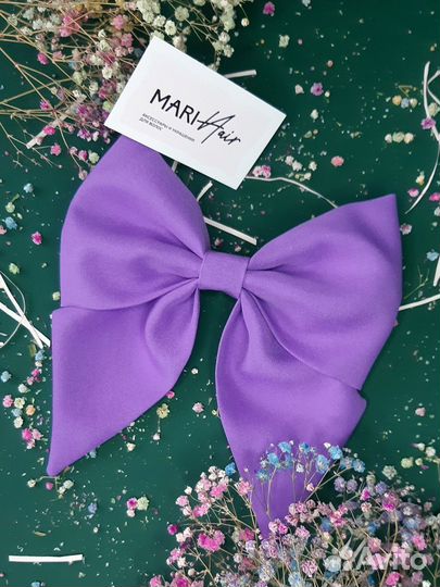 Бант из габардина на заколке-автомат