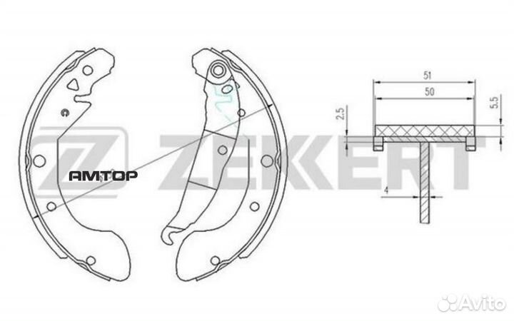 Zekkert BK4167 BK-4167 zekkert Колодки торм. бараб