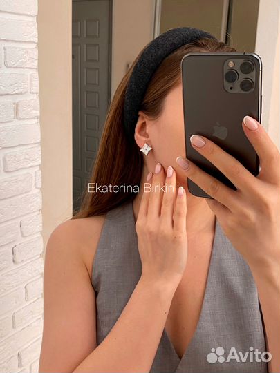 Серьги дефект louis vuitton цвет серебро цветок