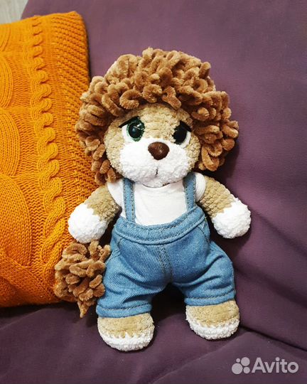 Вязаные игрушки ручной работы лев