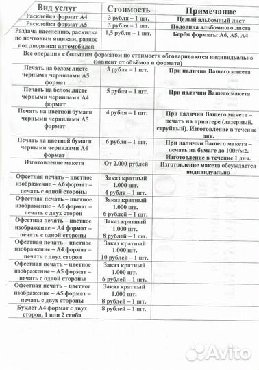 Расклейка и раскладка объявлений