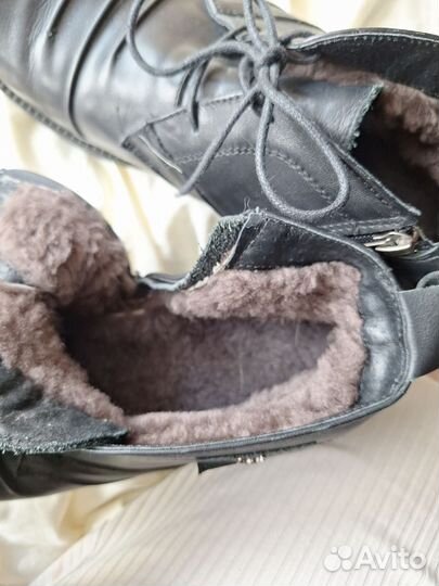 Ботинки мужские классические зимние кожаные