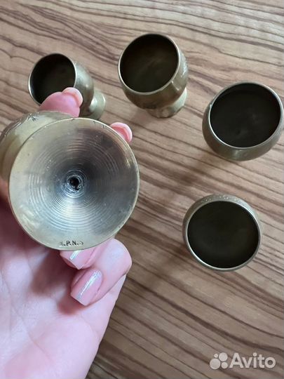 Набор винтажные посеребренные рюмки стопки