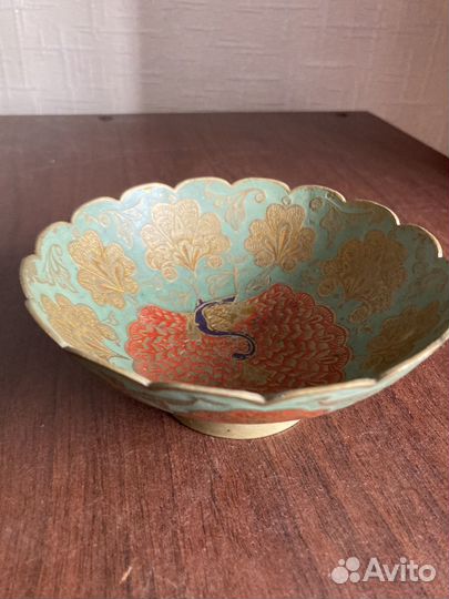 Тарелка декоративная латунная