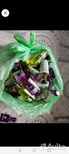 Бутылочки из под коньяка, виски и джина. Пустые)