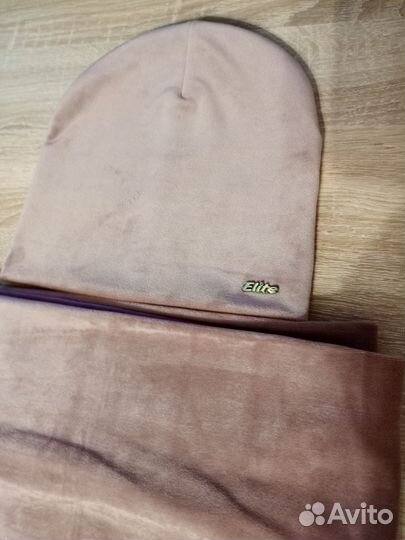 Комплект шапка и снуд женский