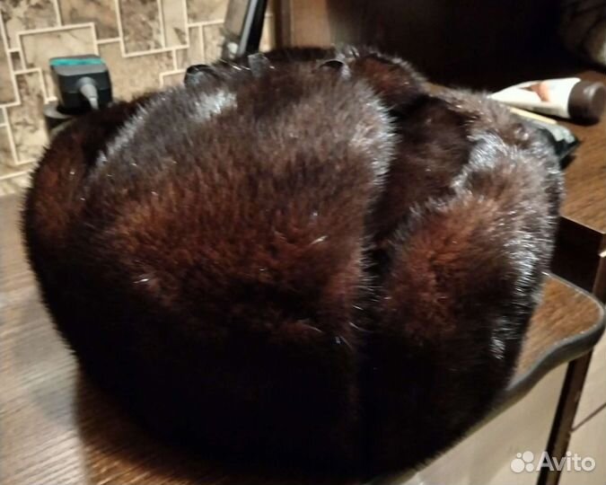 Норковая шапка ушанка мужская