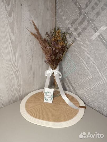 Салфетки для сервировки стола из джута, шнура