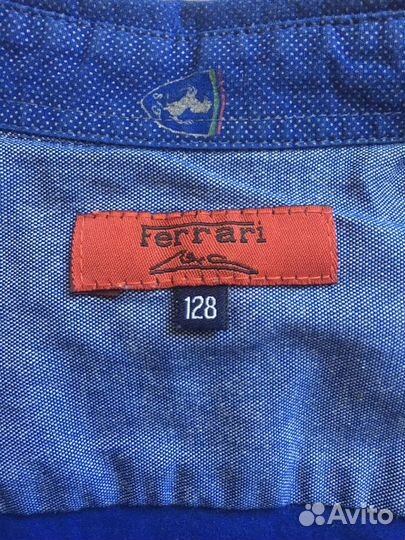 Рубашка тонкий джинс с длин. рукавом 128-134 см