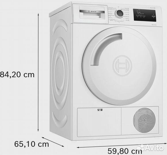 Сушильная машина Bosch WTH83002BY пан.англ. кл.энер.:A+ макс.загр.:7кг белый