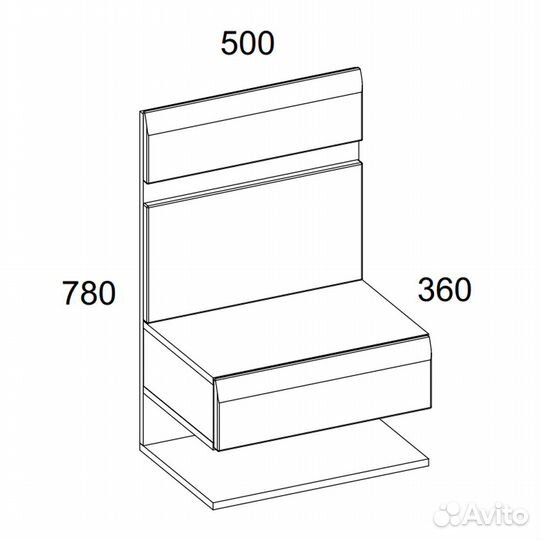 Тумба прикроватная 1S/TYP 95, linate, цвет белый/с