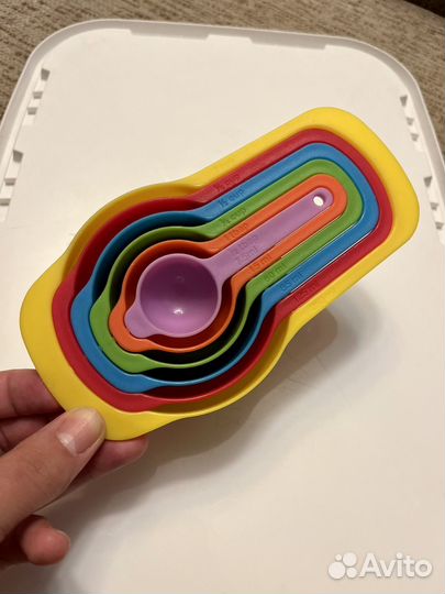 Мерные ложки 6 штук яркие, плотный пластик