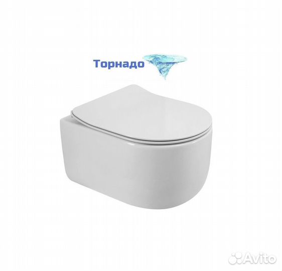 Унитаз подвесной безободковый BelBagno Soft-Tor