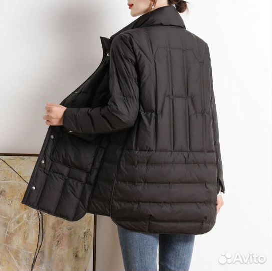 Куртка удлиненная ультратонкая на пуху