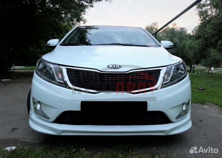 Юбка S-Line на передний бампер Kia Rio 3 Дорест